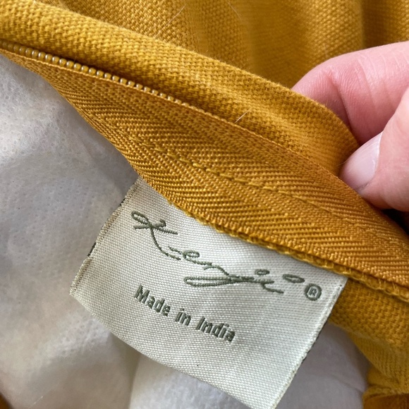 LARGE BOHO MUSTARD/JUTE/CREAM TOSS DECORATIVE PILLOW - Picture 4 of 6